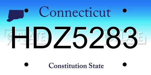 HDZ5283 Connecticut License Plate