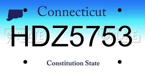 HDZ5753 Connecticut License Plate