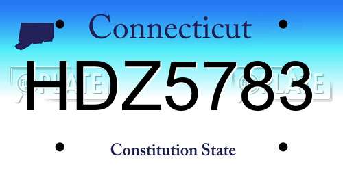 HDZ5783 Connecticut License Plate