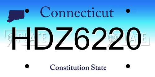 HDZ6220 Connecticut License Plate