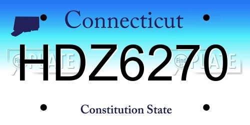 HDZ6270 Connecticut License Plate