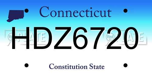 HDZ6720 Connecticut License Plate