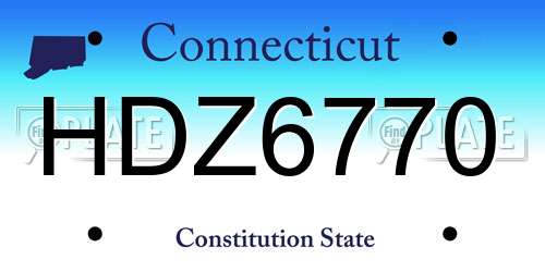 HDZ6770 Connecticut License Plate