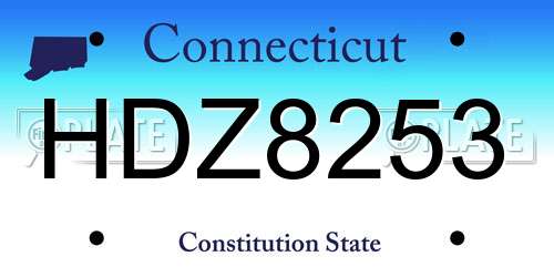 HDZ8253 Connecticut License Plate