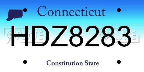 HDZ8283 Connecticut License Plate