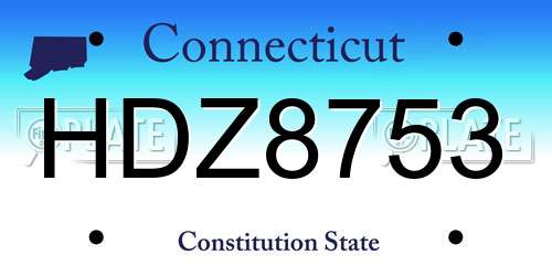 HDZ8753 Connecticut License Plate