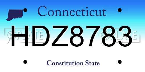 HDZ8783 Connecticut License Plate
