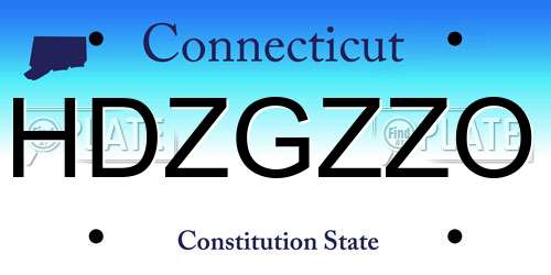 HDZGZZO Connecticut License Plate