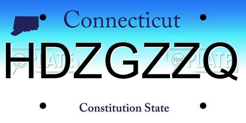 HDZGZZQ Connecticut License Plate
