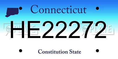 HE22272 Connecticut License Plate