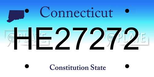 HE27272 Connecticut License Plate