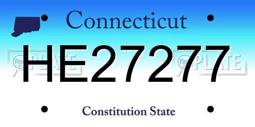 HE27277 Connecticut License Plate