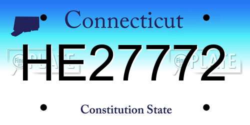 HE27772 Connecticut License Plate