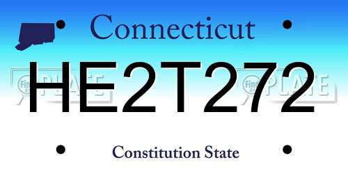 HE2T272 Connecticut License Plate
