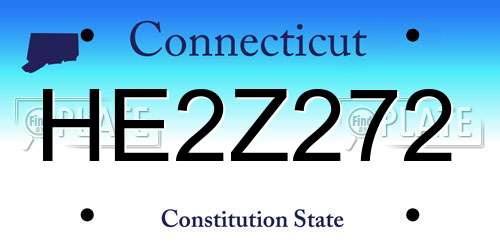 HE2Z272 Connecticut License Plate