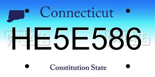 HE5E586 Connecticut License Plate
