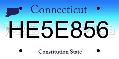 HE5E856 Connecticut License Plate