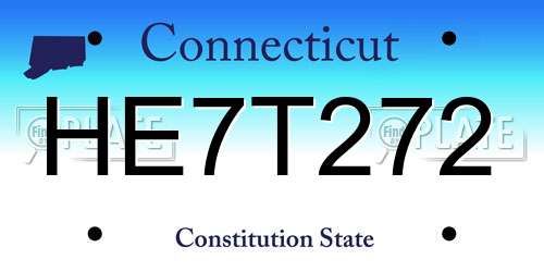 HE7T272 Connecticut License Plate