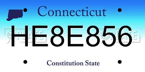 HE8E856 Connecticut License Plate