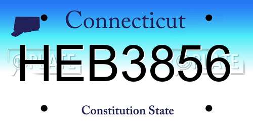 HEB3856 Connecticut License Plate
