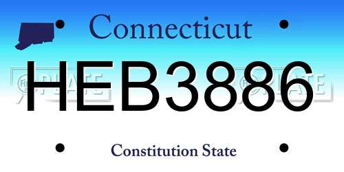 HEB3886 Connecticut License Plate