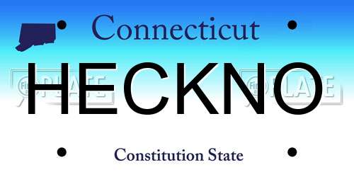 HECKNO Connecticut License Plate