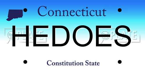 HEDOES Connecticut License Plate