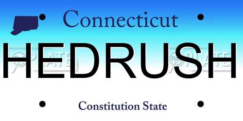 HEDRUSH Connecticut License Plate