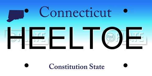 HEELTOE Connecticut License Plate