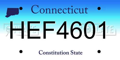 HEF4601 Connecticut License Plate