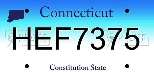 HEF7375 Connecticut License Plate