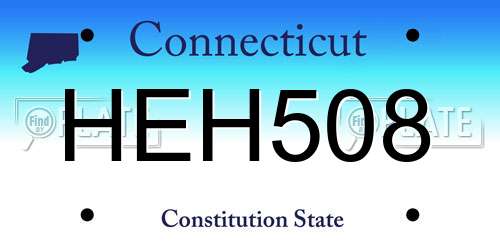 HEH508 Connecticut License Plate