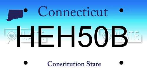 HEH50B Connecticut License Plate