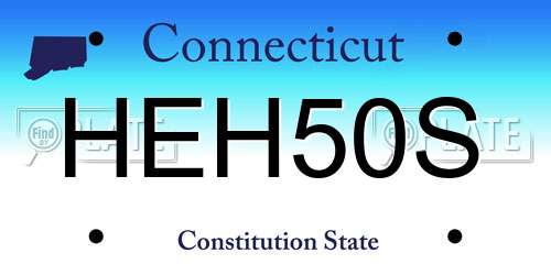 HEH50S Connecticut License Plate