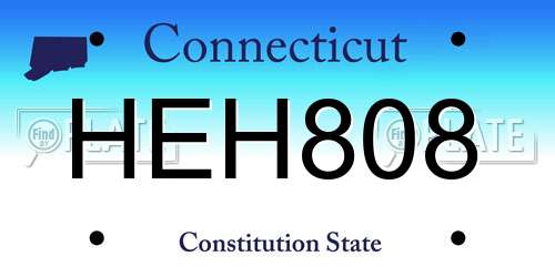 HEH808 Connecticut License Plate