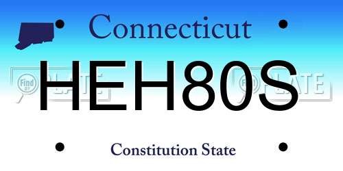 HEH80S Connecticut License Plate