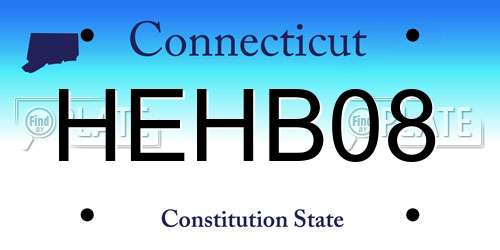 HEHB08 Connecticut License Plate