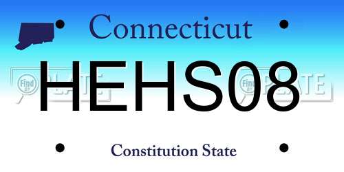 HEHS08 Connecticut License Plate