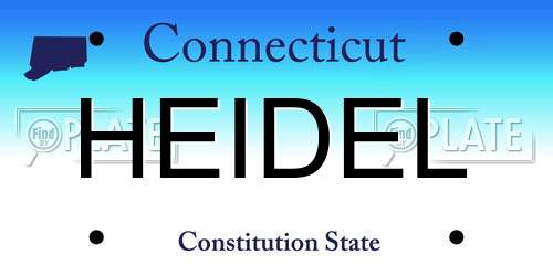 HEIDEL Connecticut License Plate