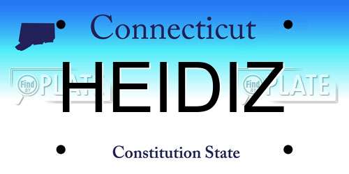 HEIDIZ Connecticut License Plate