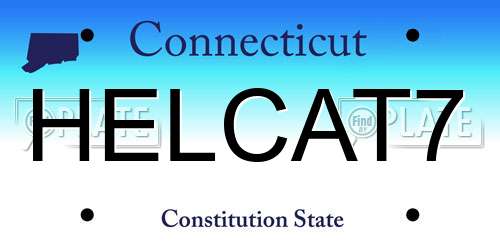 HELCAT7 Connecticut License Plate
