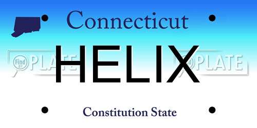 HELIX Connecticut License Plate