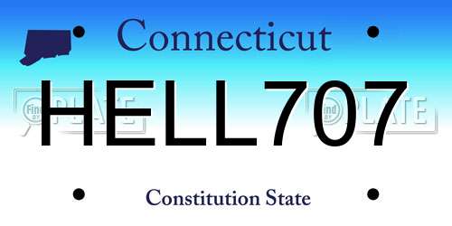 HELL707 Connecticut License Plate