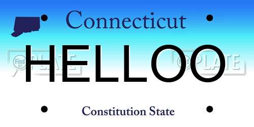 HELLOO Connecticut License Plate