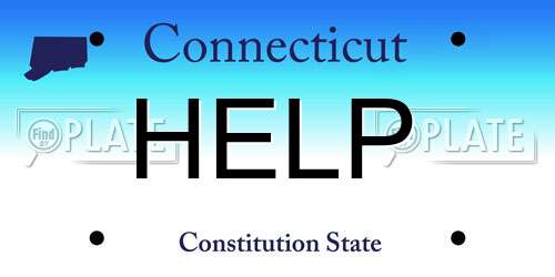 HELP Connecticut License Plate