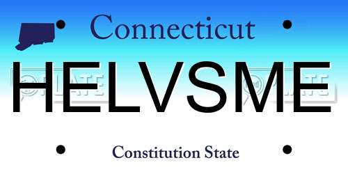 HELVSME Connecticut License Plate