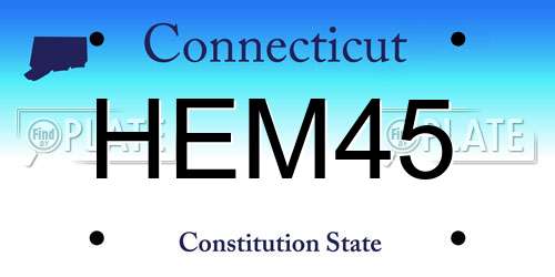 HEM45 Connecticut License Plate
