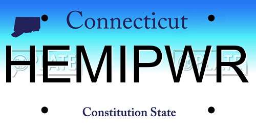 HEMIPWR Connecticut License Plate