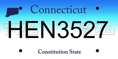 HEN3527 Connecticut License Plate