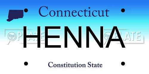 HENNA Connecticut License Plate